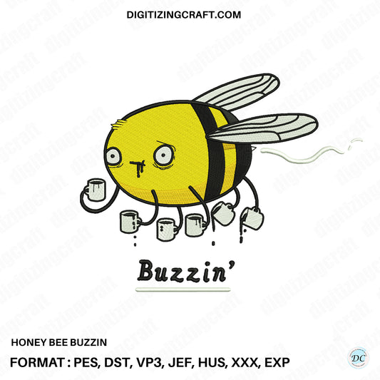 Honey Bee Buzzin Embroidery Design file