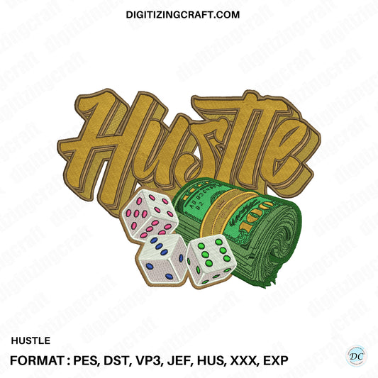 Hustle embroidery design file
