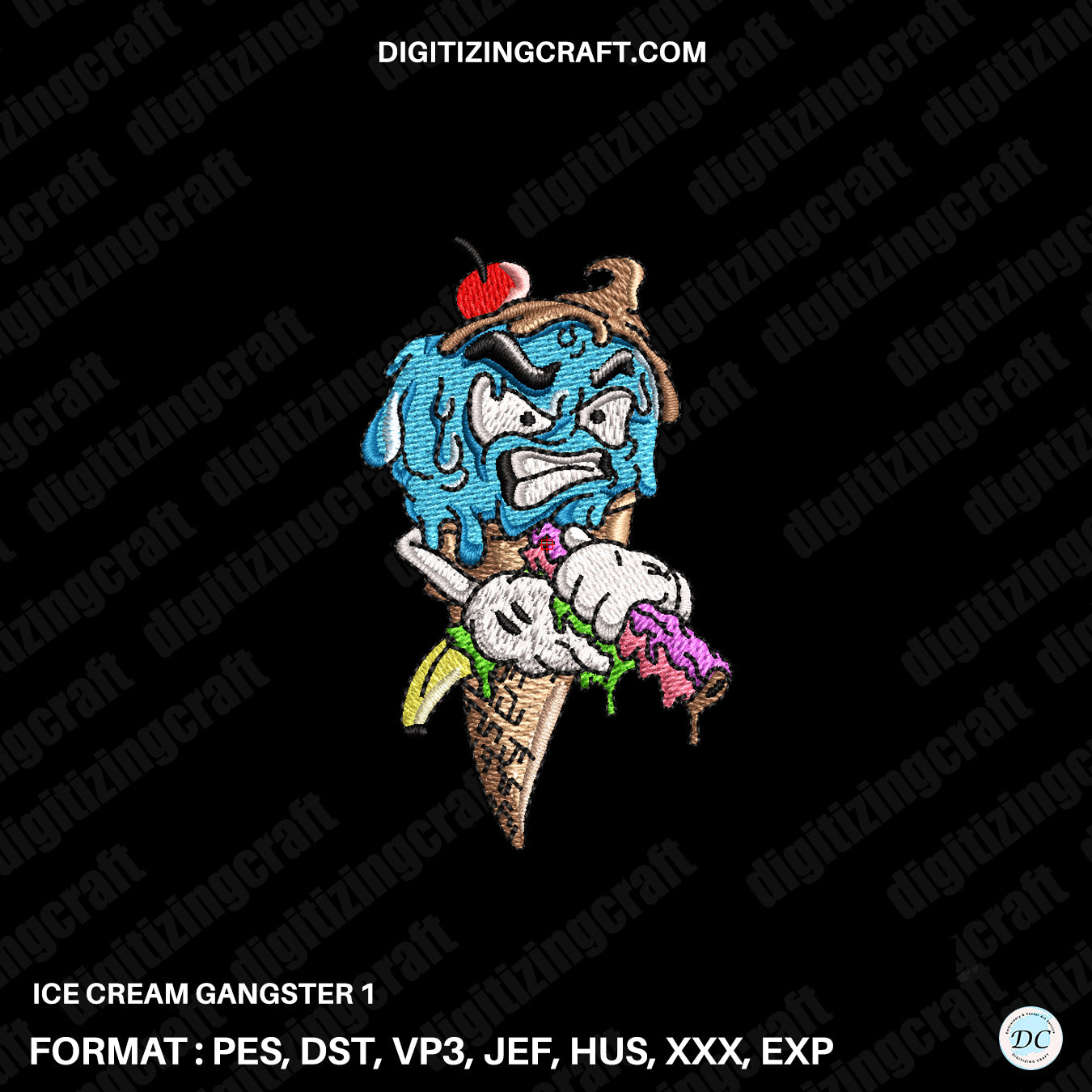 Ice Cream Embroidery Design file