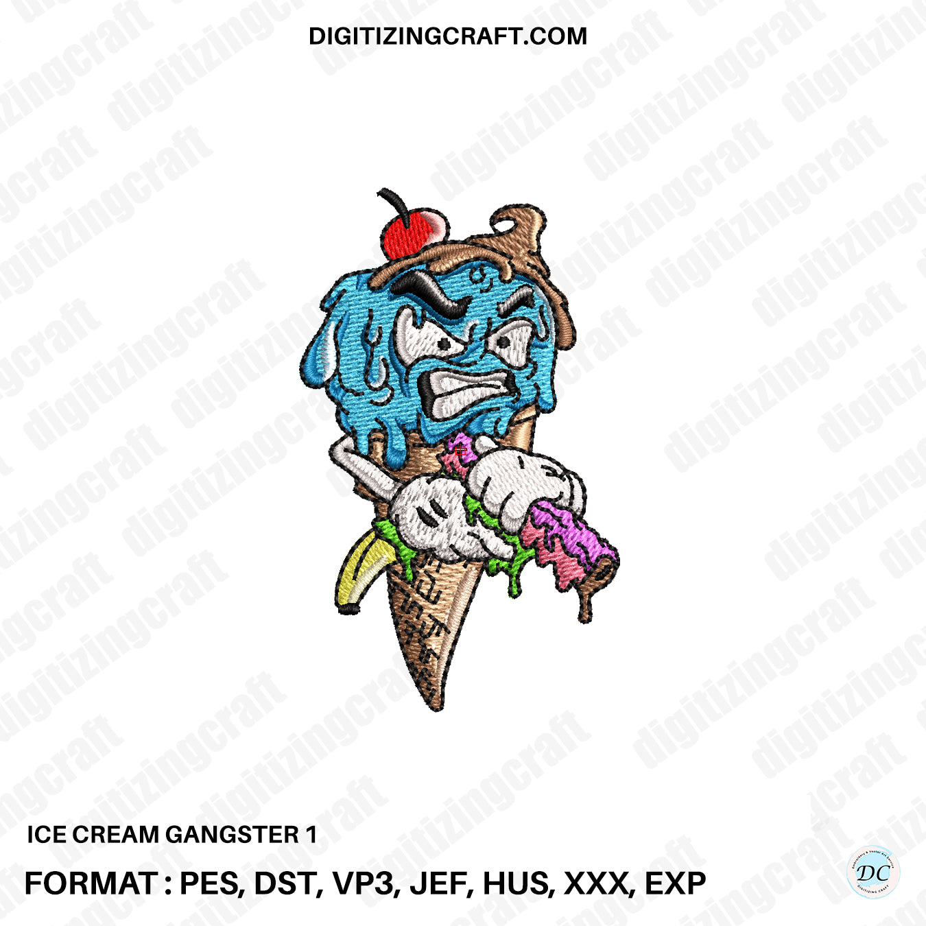 Ice Cream Embroidery Design file