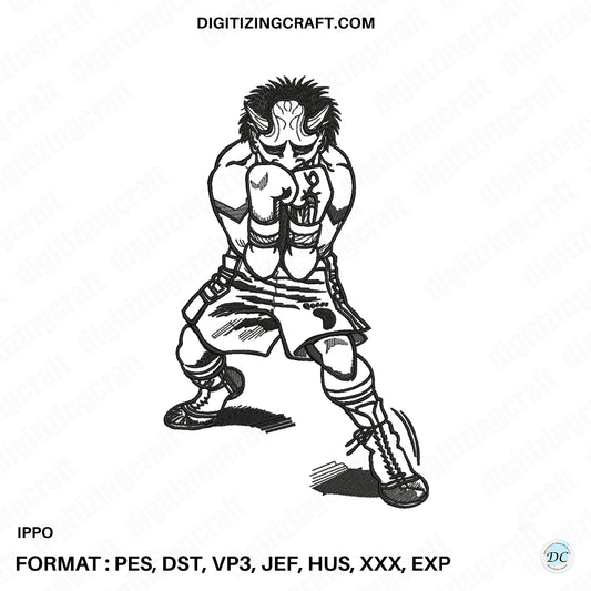 Ippo Anime embroidery design file