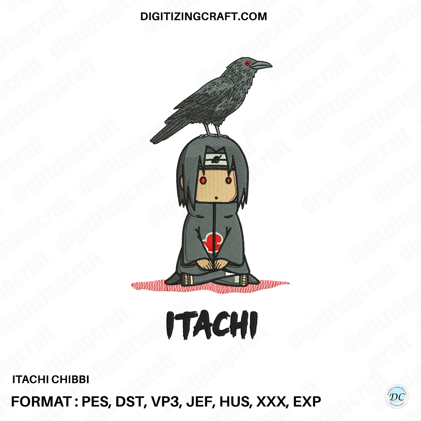 Itachi Chibbi Embroidery design file