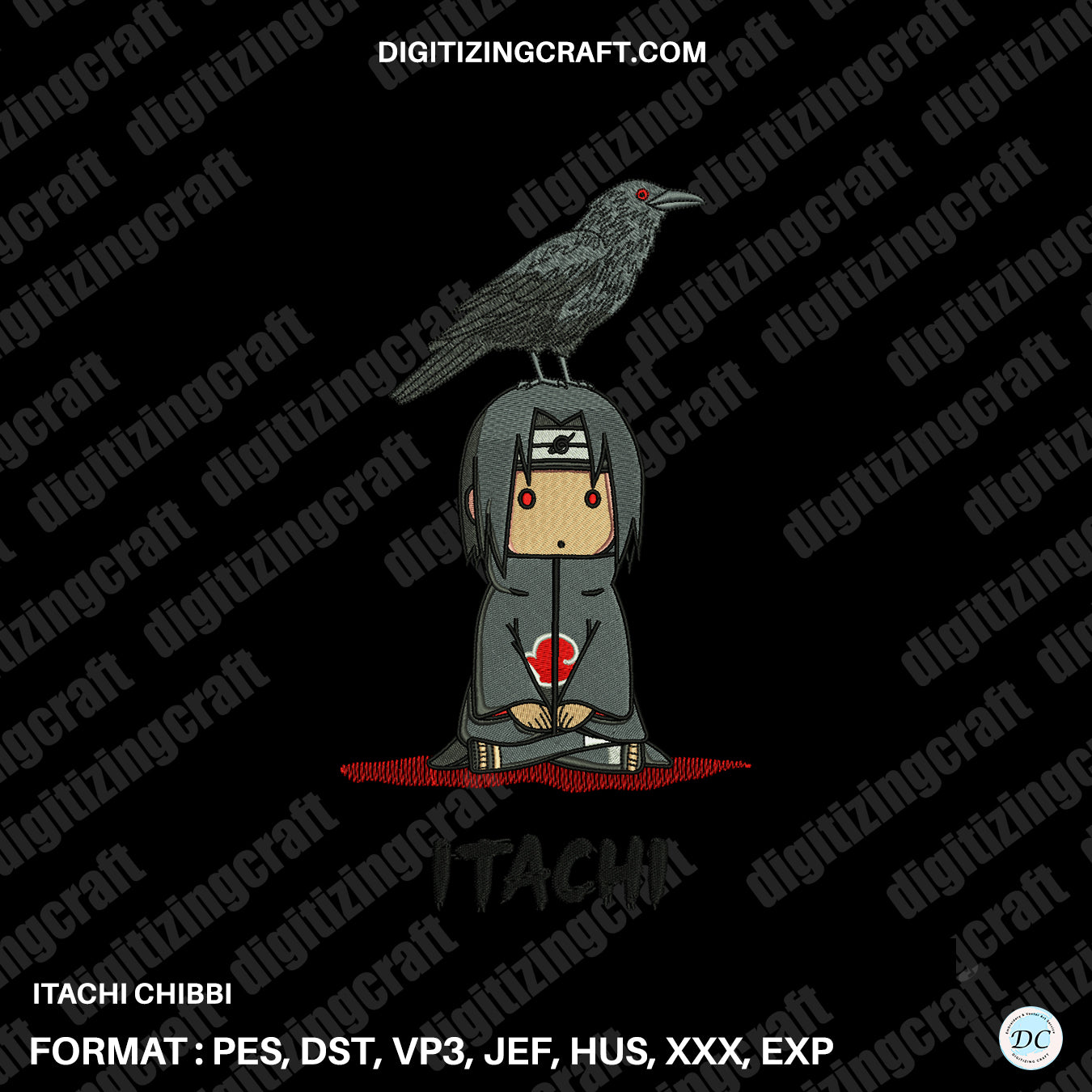 Itachi Chibbi Embroidery design file
