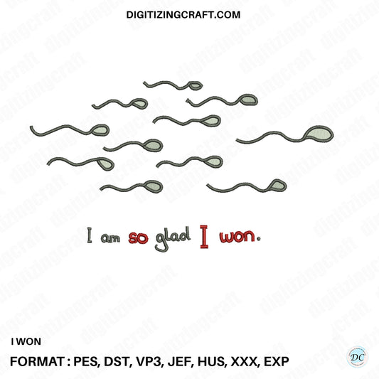 I won embroidery design file