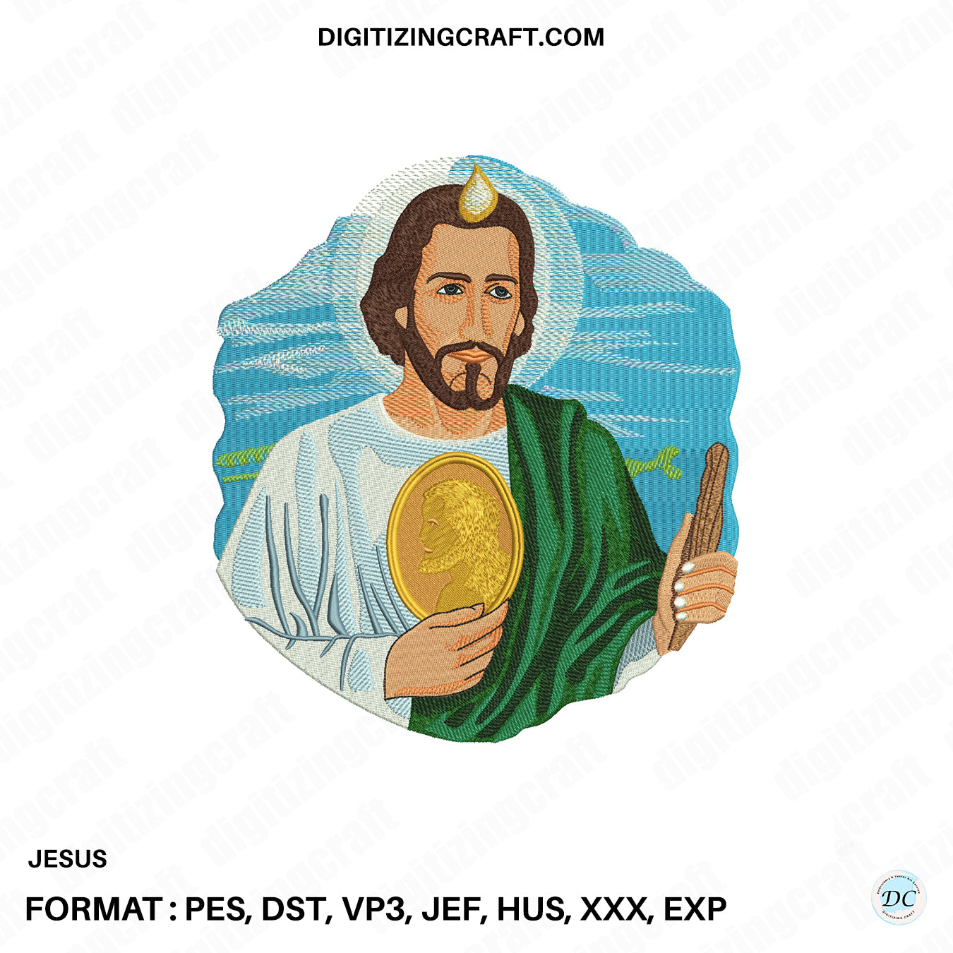 Jesus embroidery design file