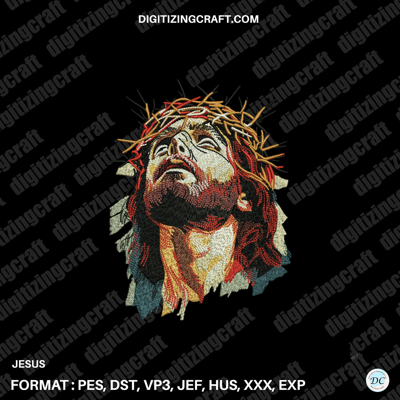 Jesus Embroidery design file