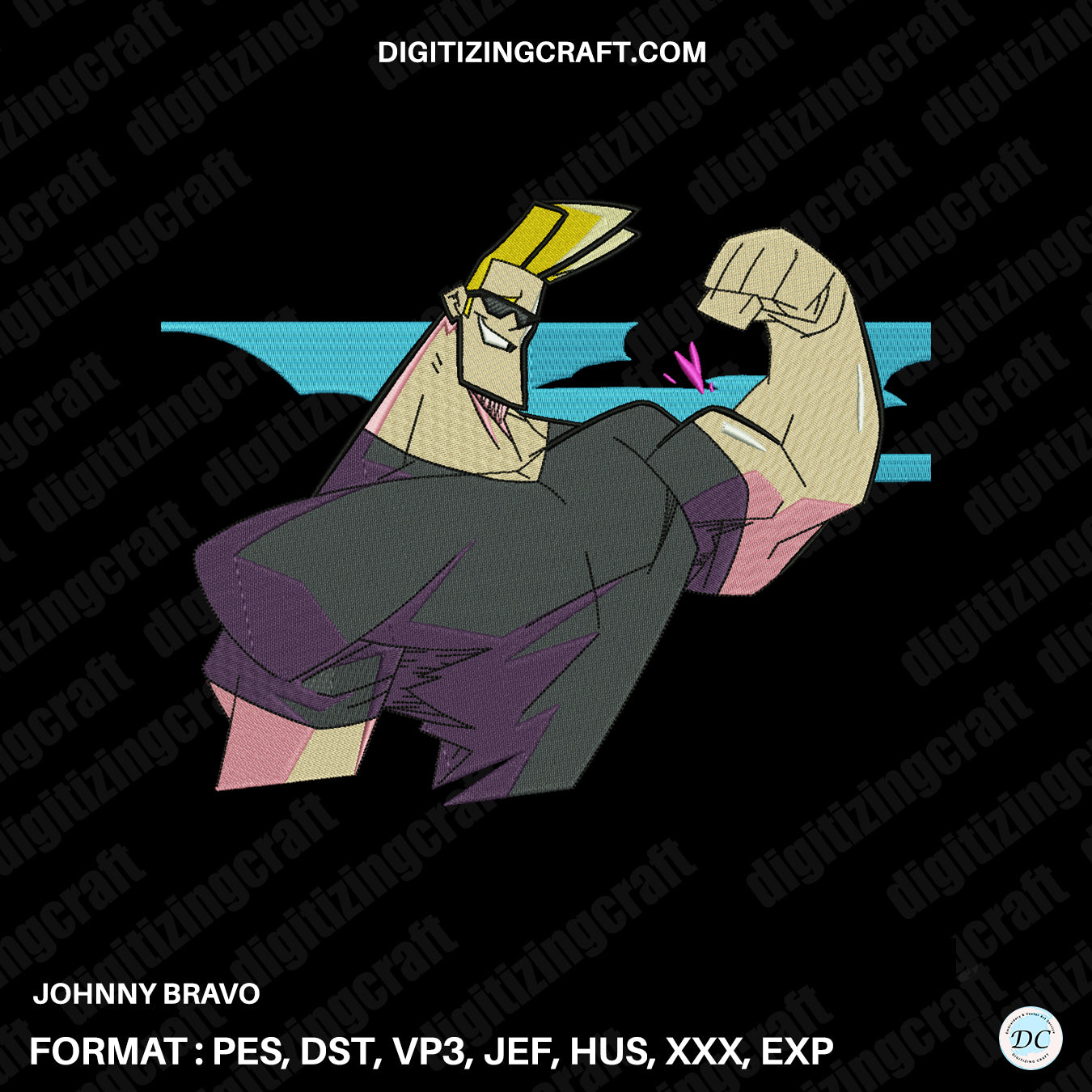 Johnny Bravo Embroidery Design File