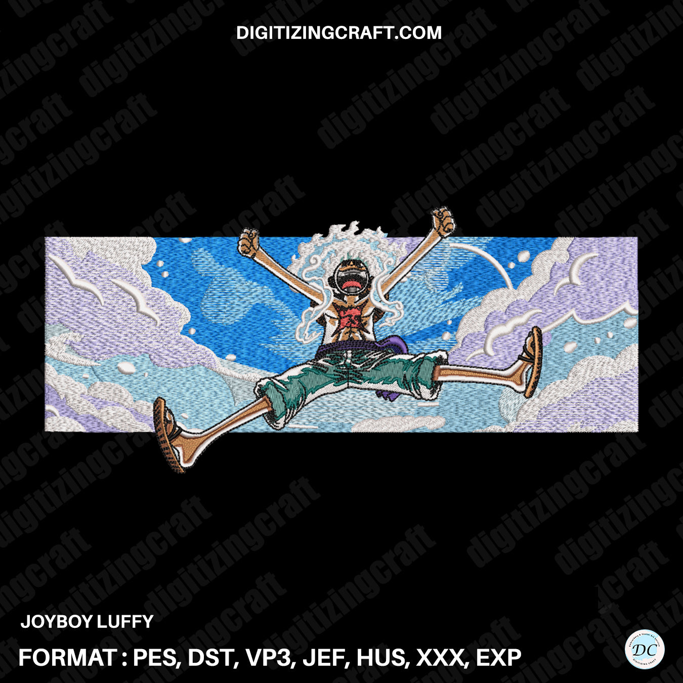 Luffy Gear 5 Joyboy Embroidery design file