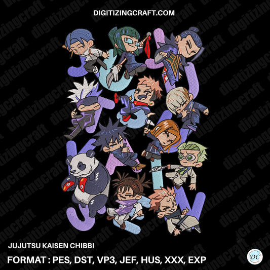 Jujutsu Kaisen Chibbi Anime Embroidery design file