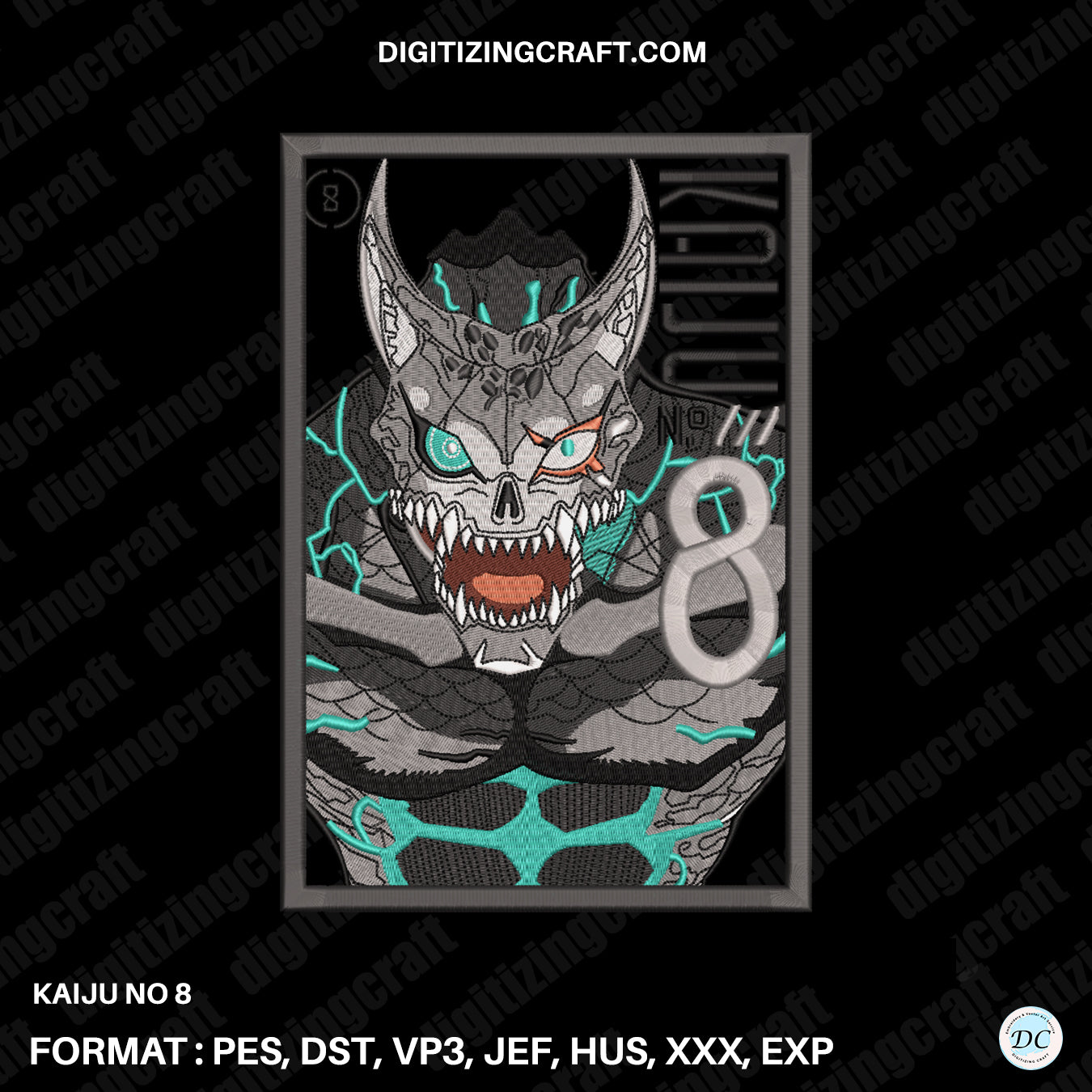 Kaiju No.8 Embroidery Design file