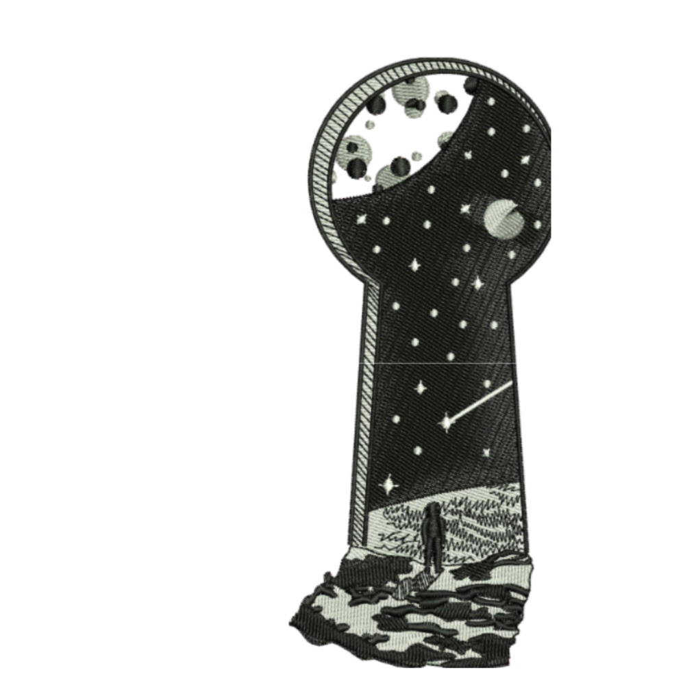 Keyhole galaxy machine embroidery design - free download