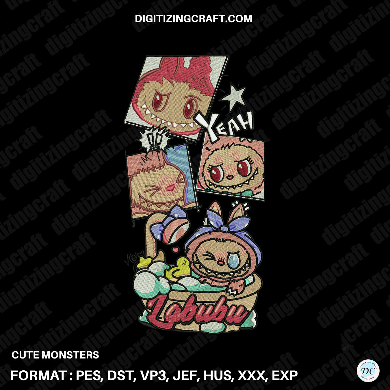 Cute Monsters | Labubu Embroidery Design file