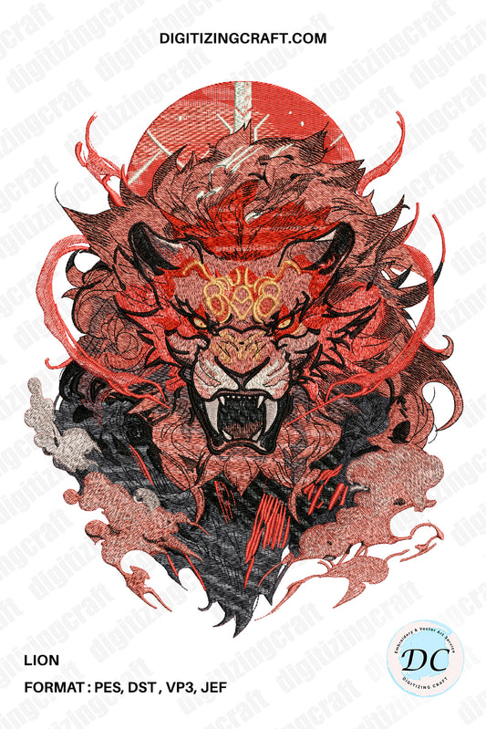 Lion Embroidery Design