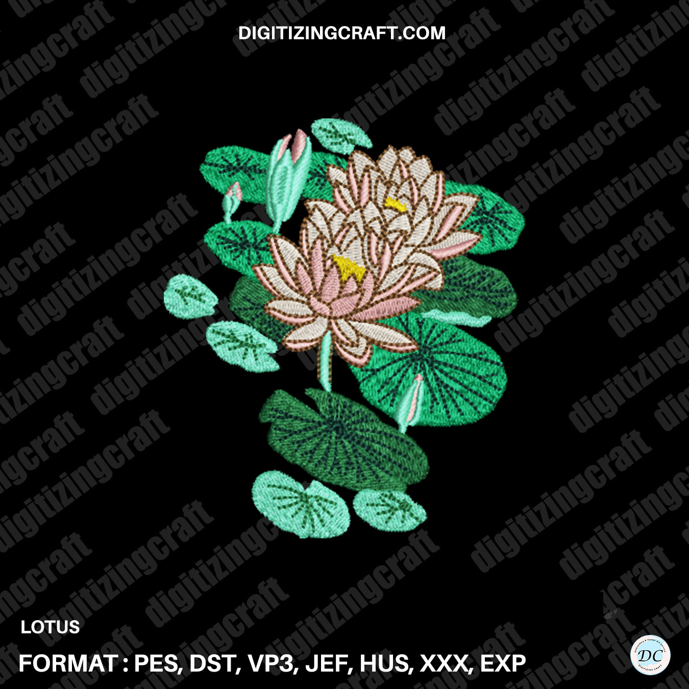 Lotus embroidery design file