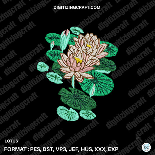 Lotus embroidery design file