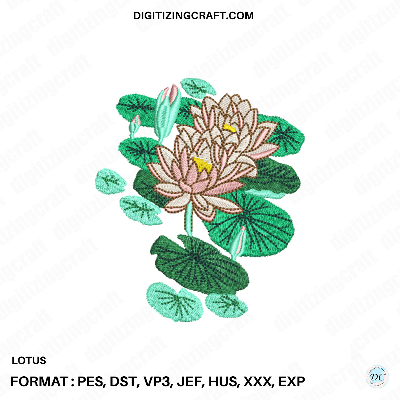 Lotus embroidery design file