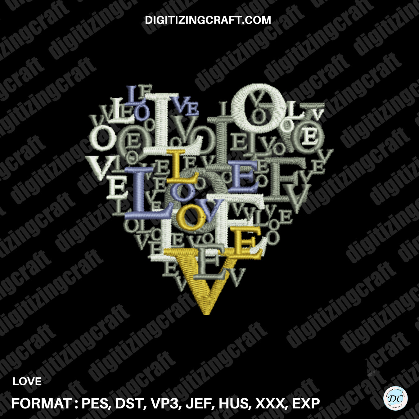 Love Love embroidery design file