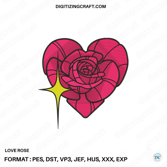 Love Rose Embroidery Design