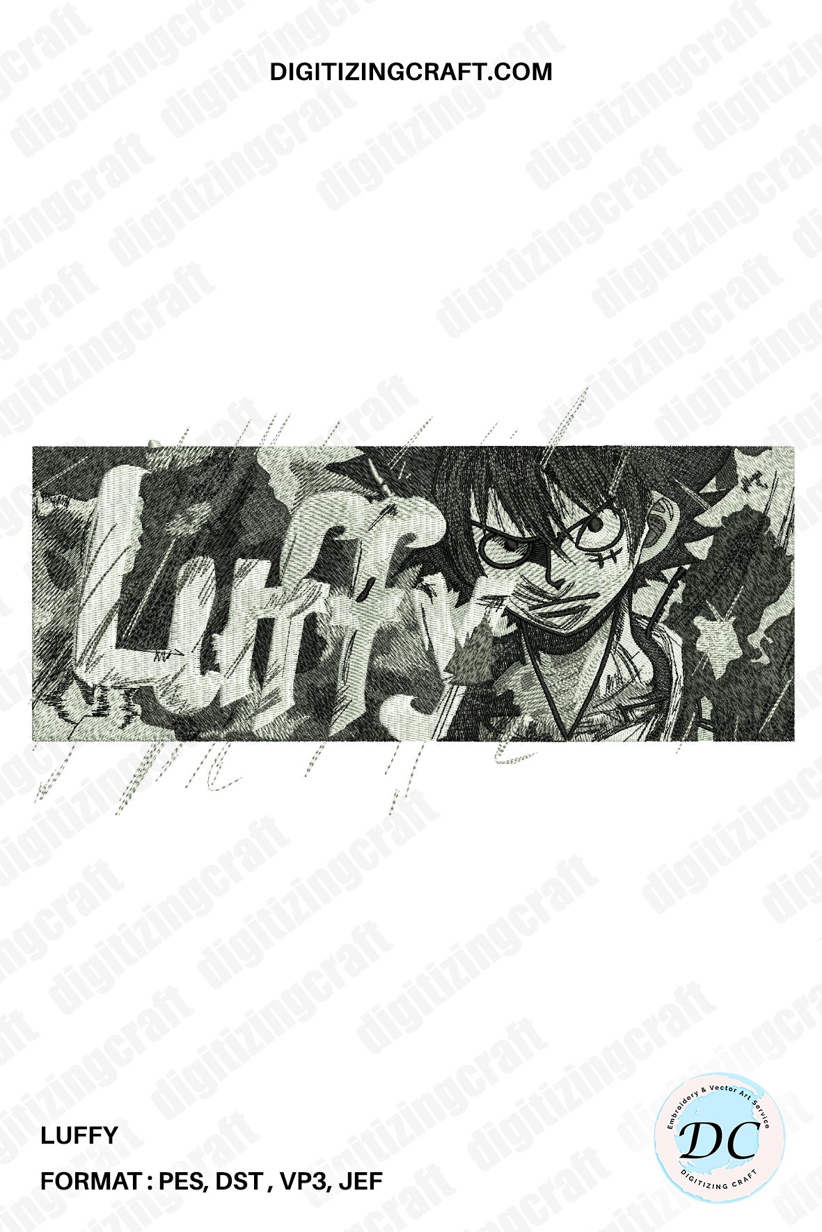 Luffy Embroidery Design file