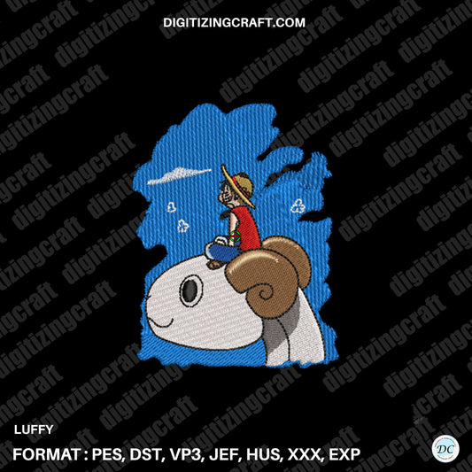 Luffy embroidery design file