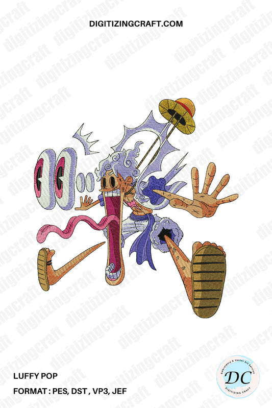 Luffy Pop Embroidery Design FIle