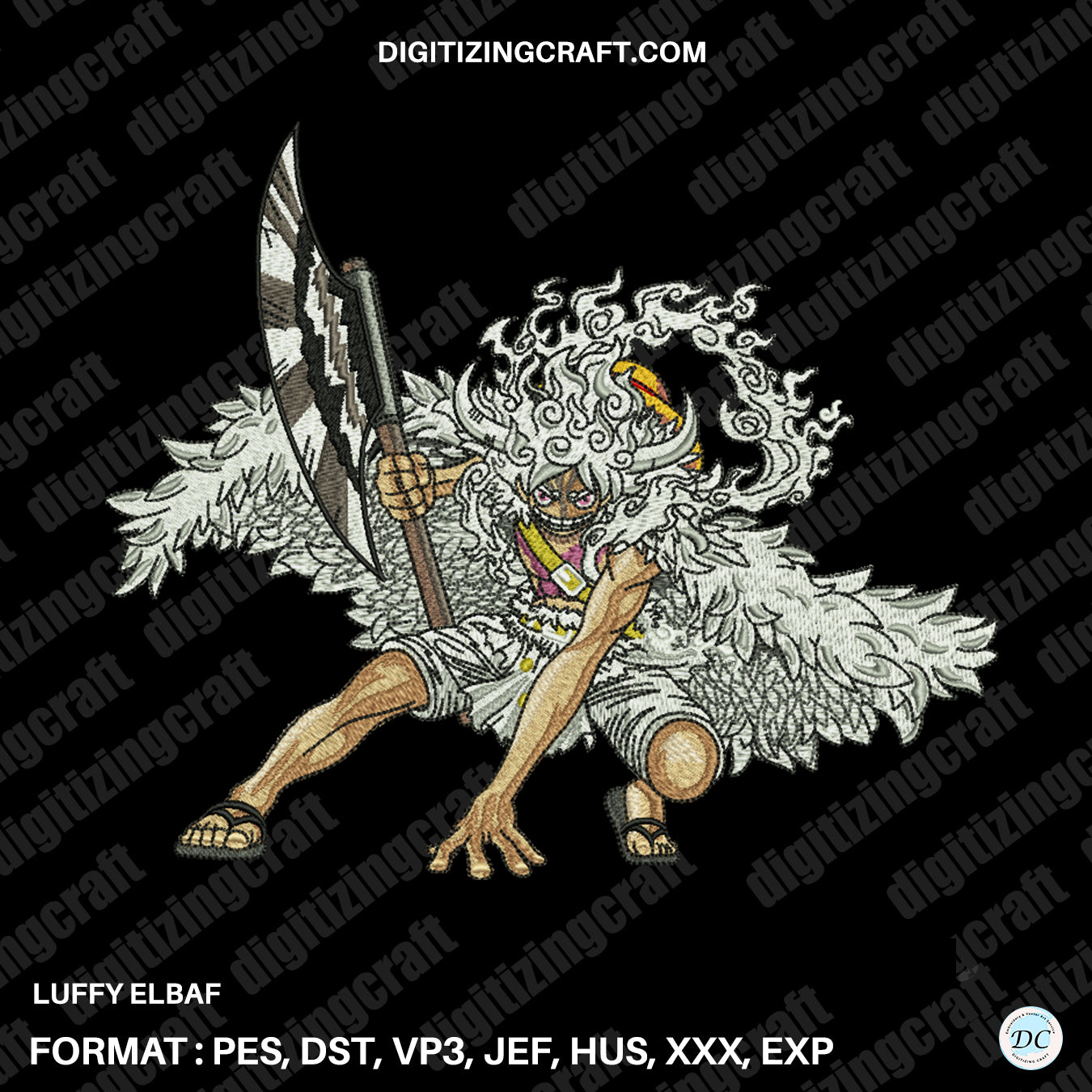 Luffy Elbaf Embroidery Design file