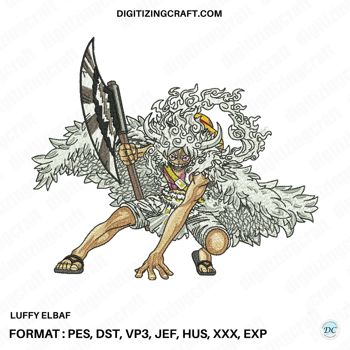 Luffy Elbaf Embroidery Design file