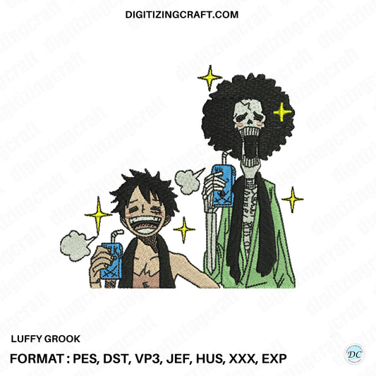 Luffy Grook embroidery design file