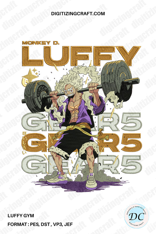 Luffy Gym embroidery design file