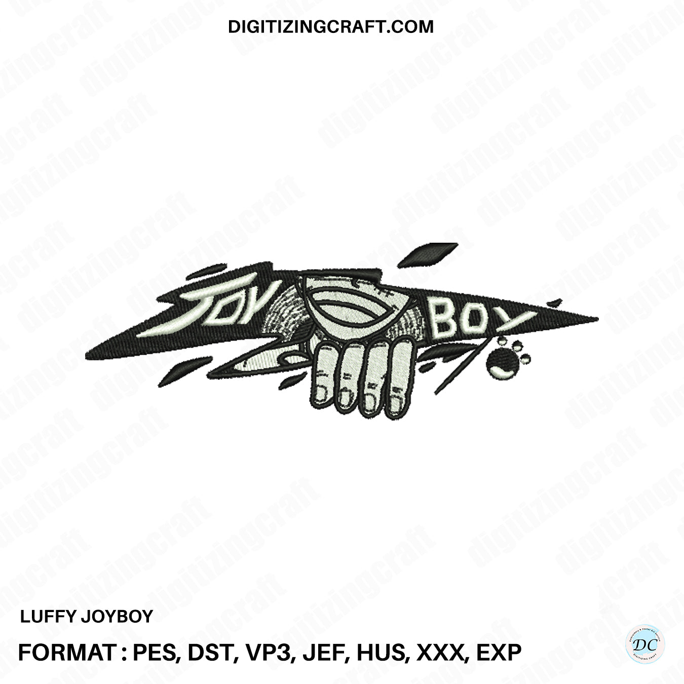 Luffy JoyBoy Embroidery Design File