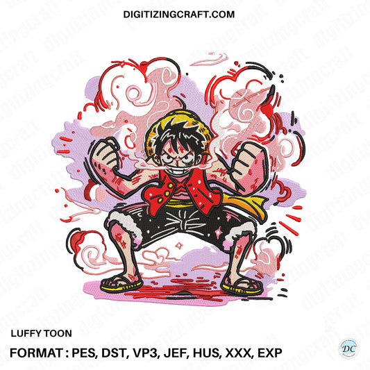 Luffy Toon Embroidery Design file