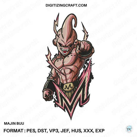 Majin Buu Embroidery Design - DST PES JEF HUS Files