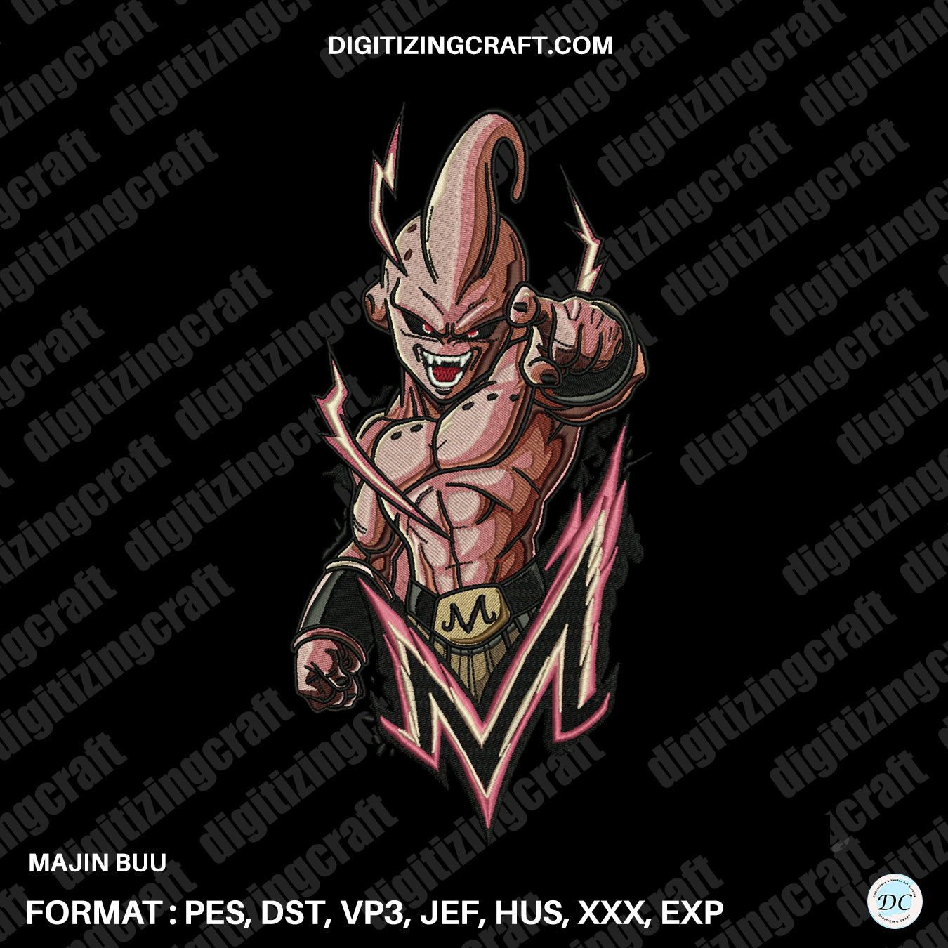 Majin Buu Embroidery Design - DST PES JEF HUS Files
