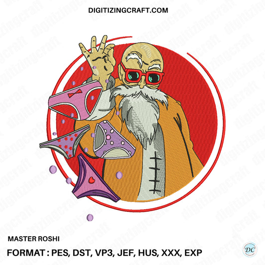 Master Roshi Dragon ball embroidery design file