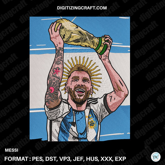 Messi Embroidery Design file