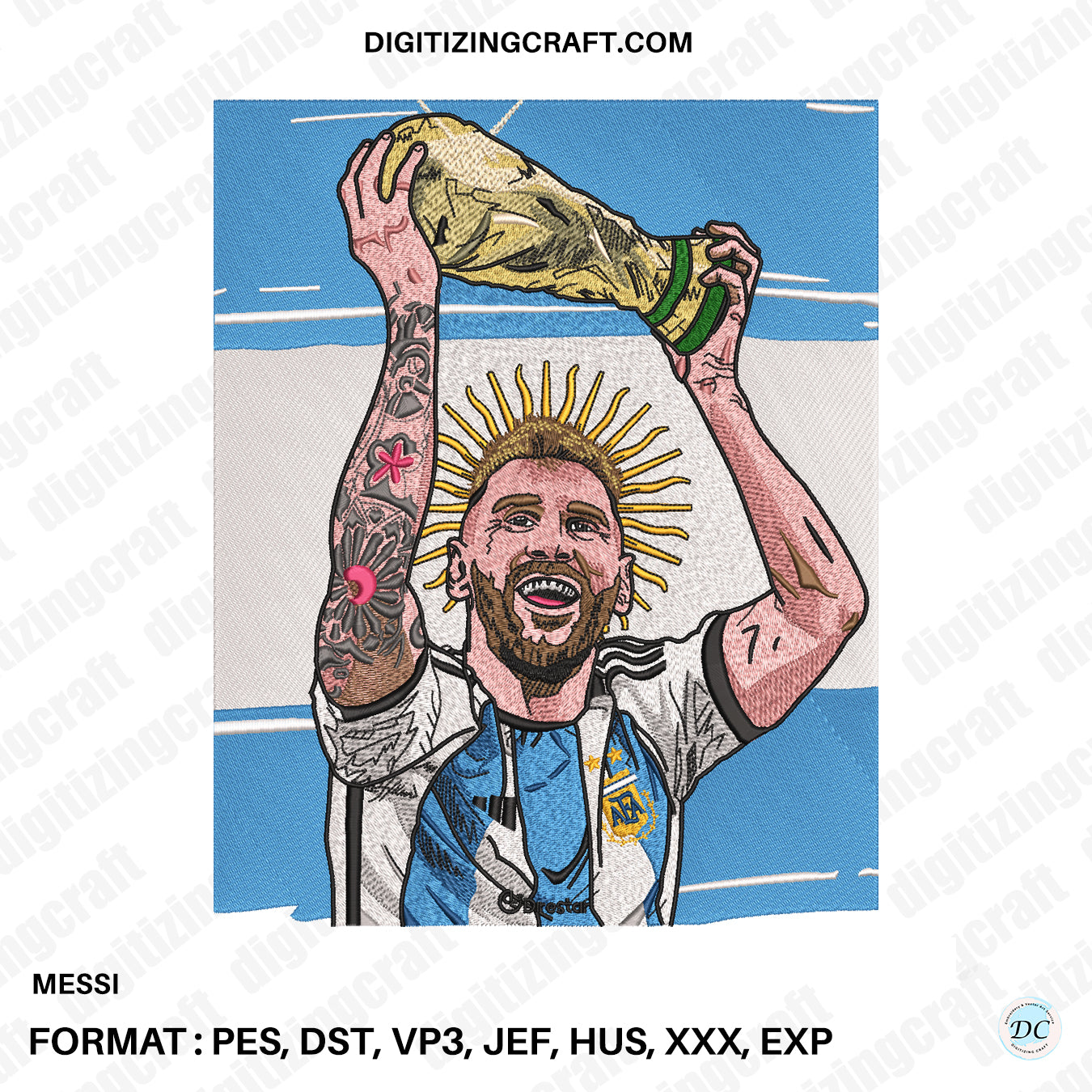 Messi Embroidery Design file