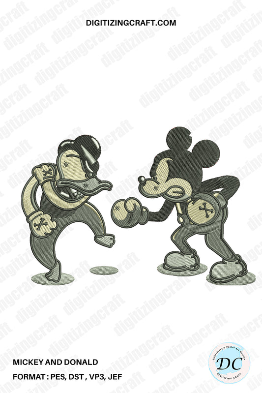 Mickey and Donald Embroidery Design File