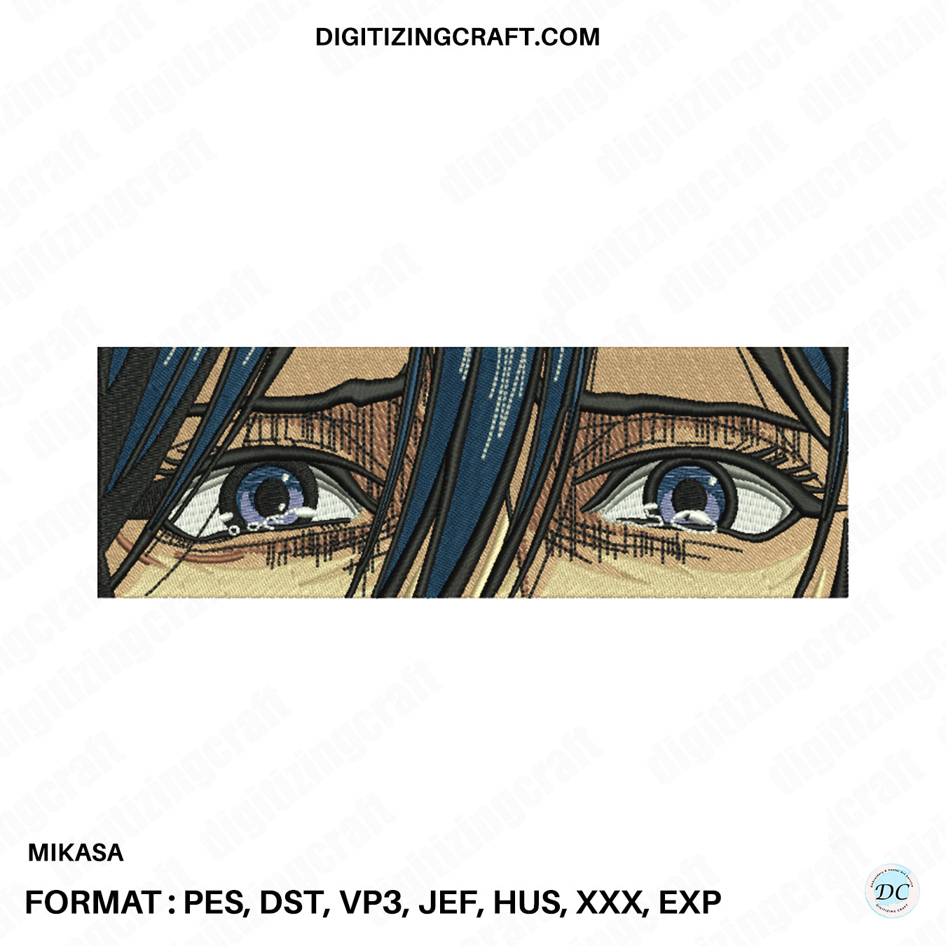 Mikasa anime embroidery design file