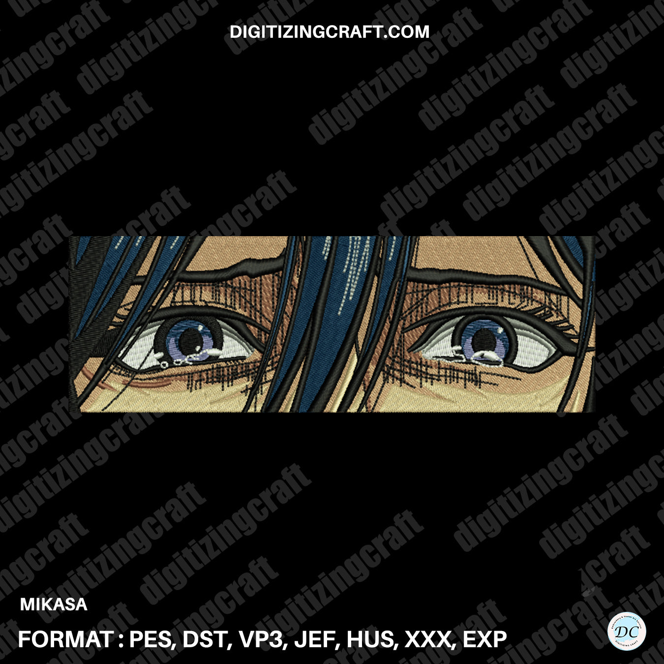 Mikasa anime embroidery design file