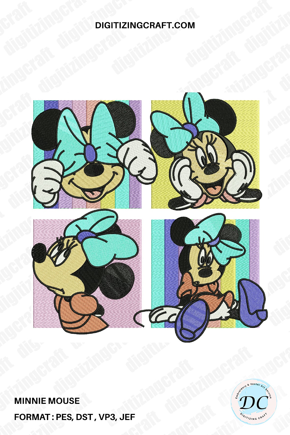 Minnie Mouse Embroidery Design file – Digitizing Craft