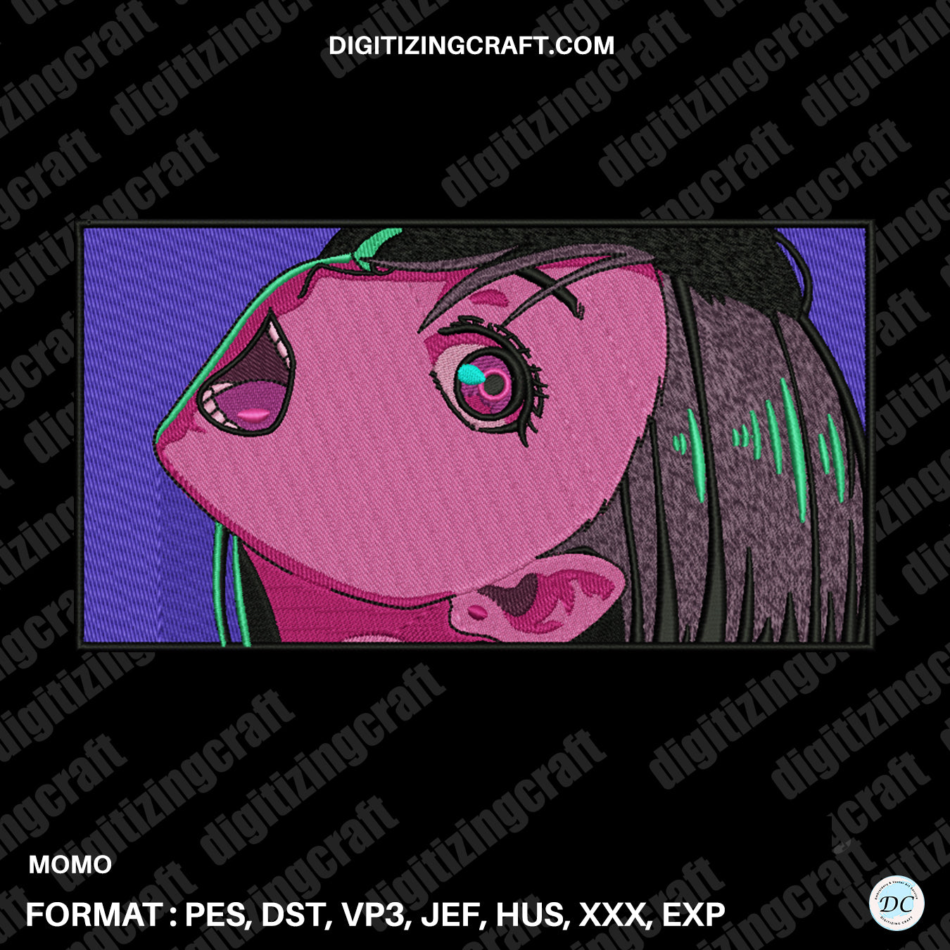 Momo dandadan anime embroidery design file