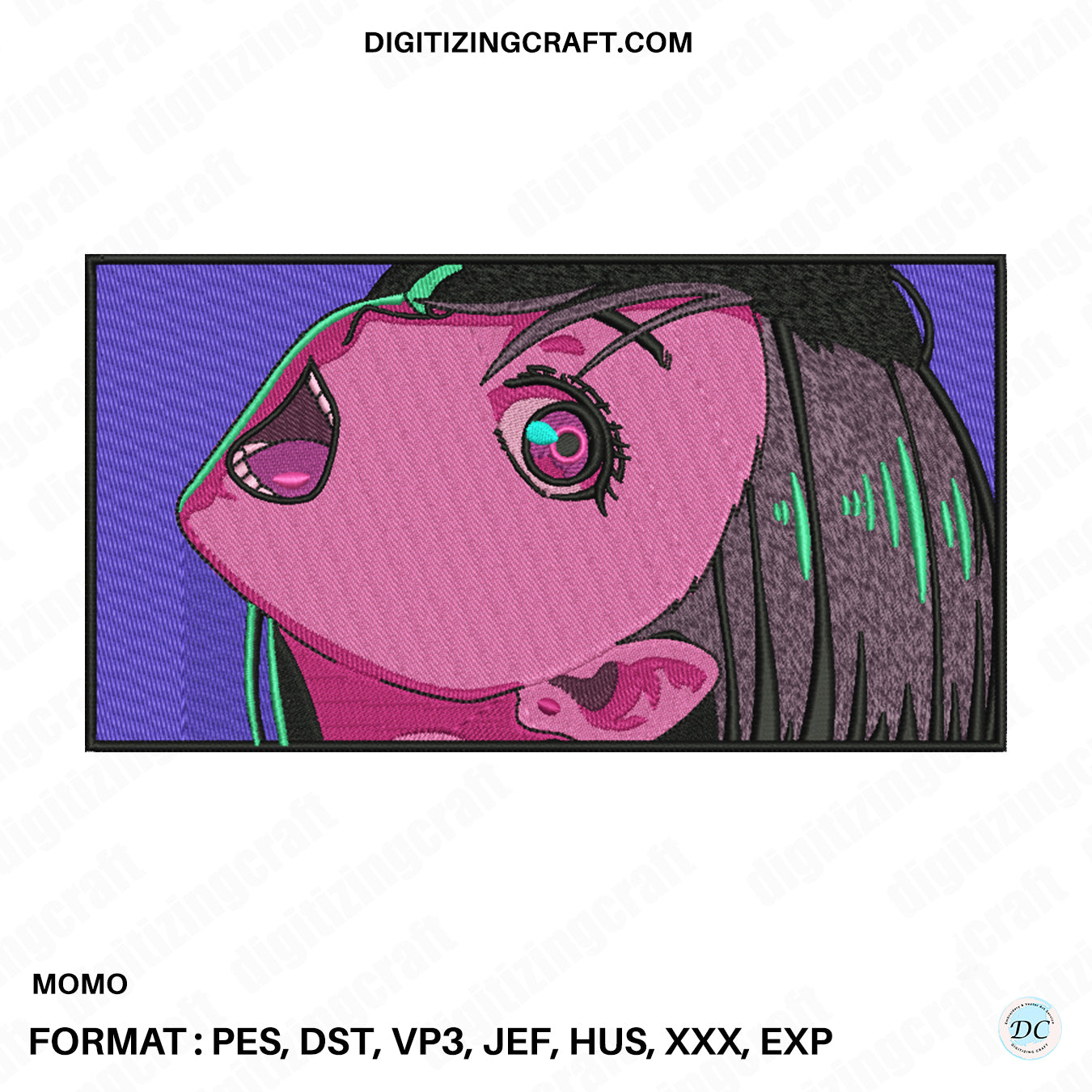 Momo dandadan anime embroidery design file