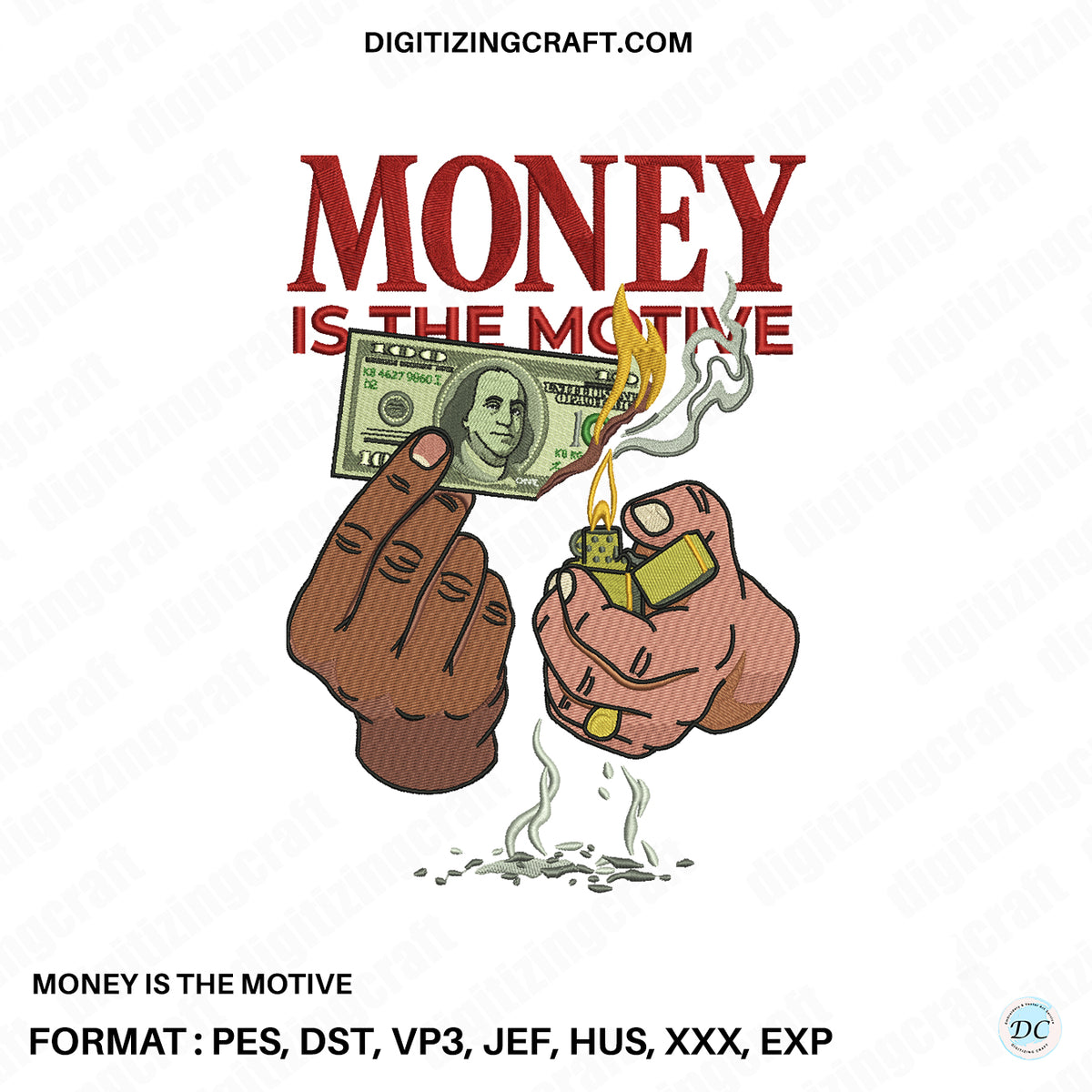 Money Motive embroidery design file