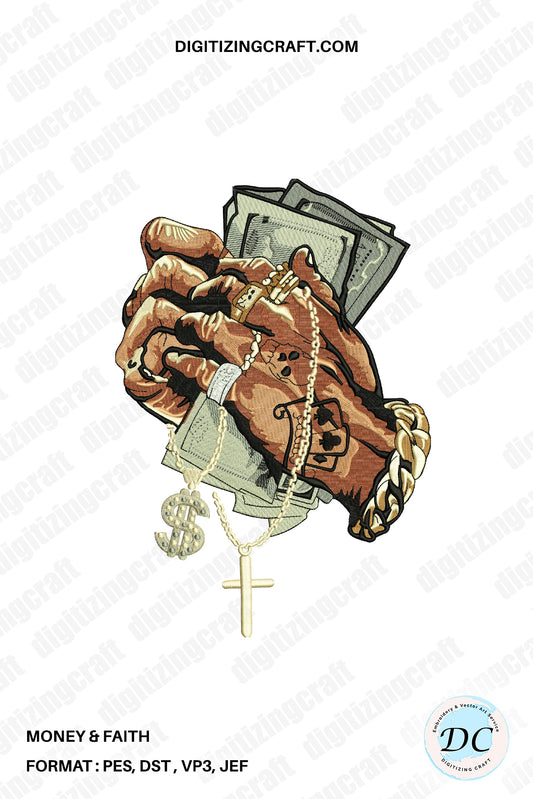 Money and Faith embroidery design File
