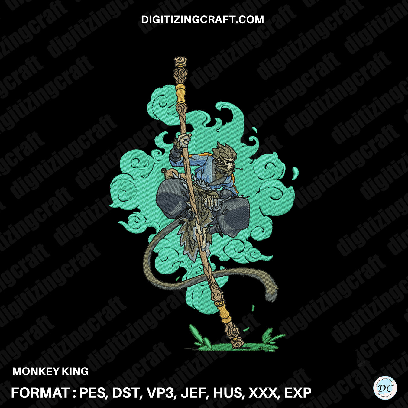 Monkey King Embroidery Design File