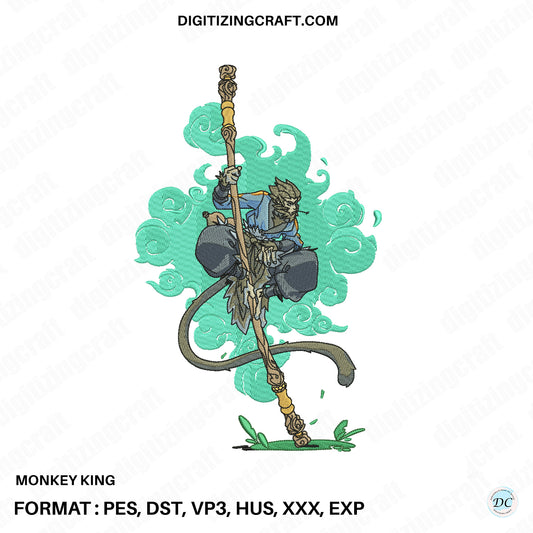 Monkey King Embroidery Design File
