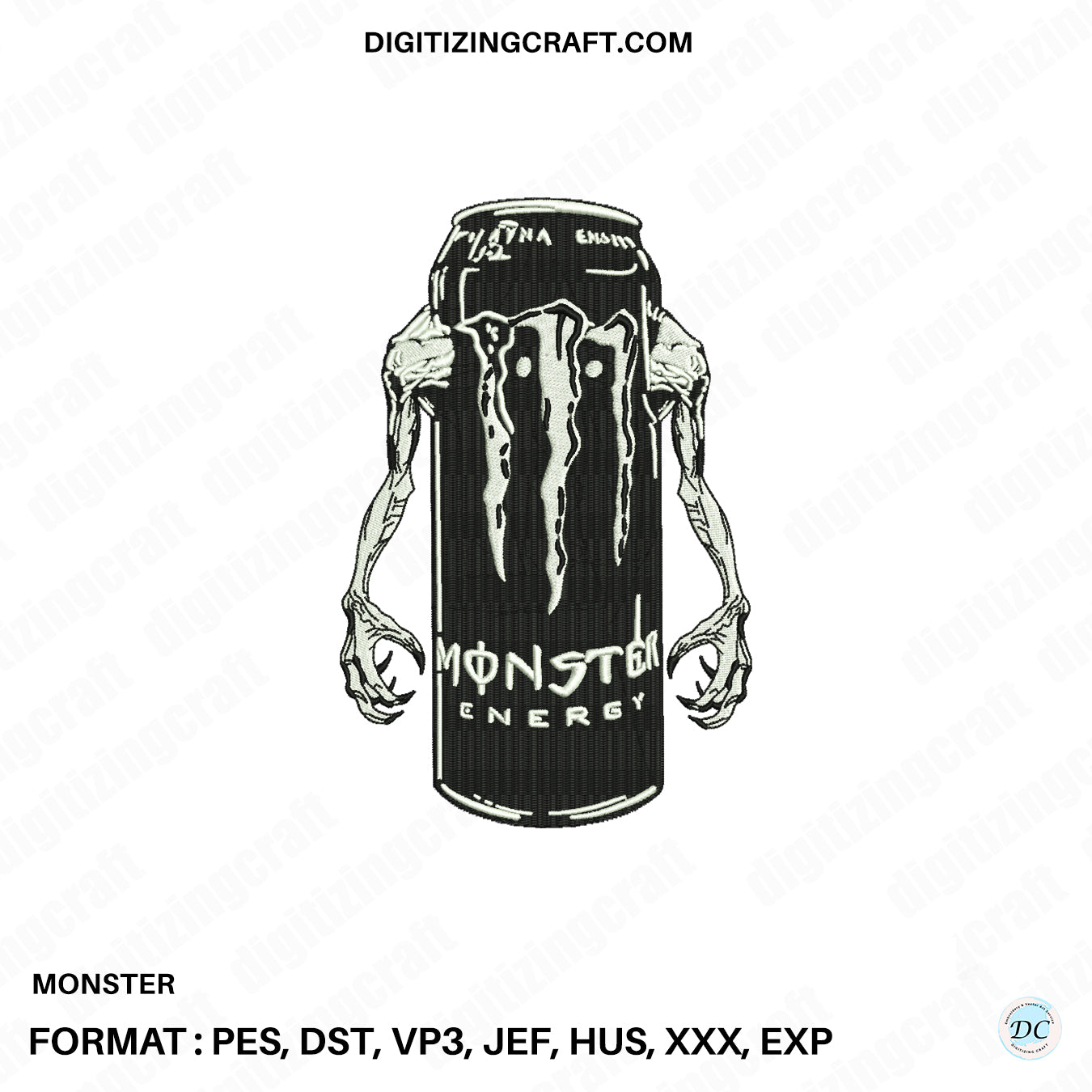 Monster embroidery design file