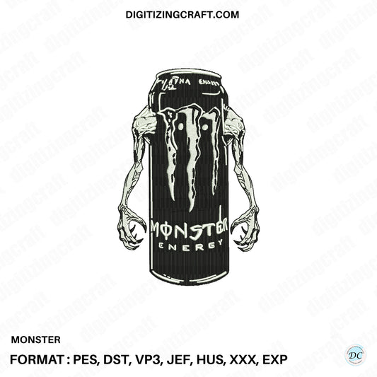 Monster embroidery design file