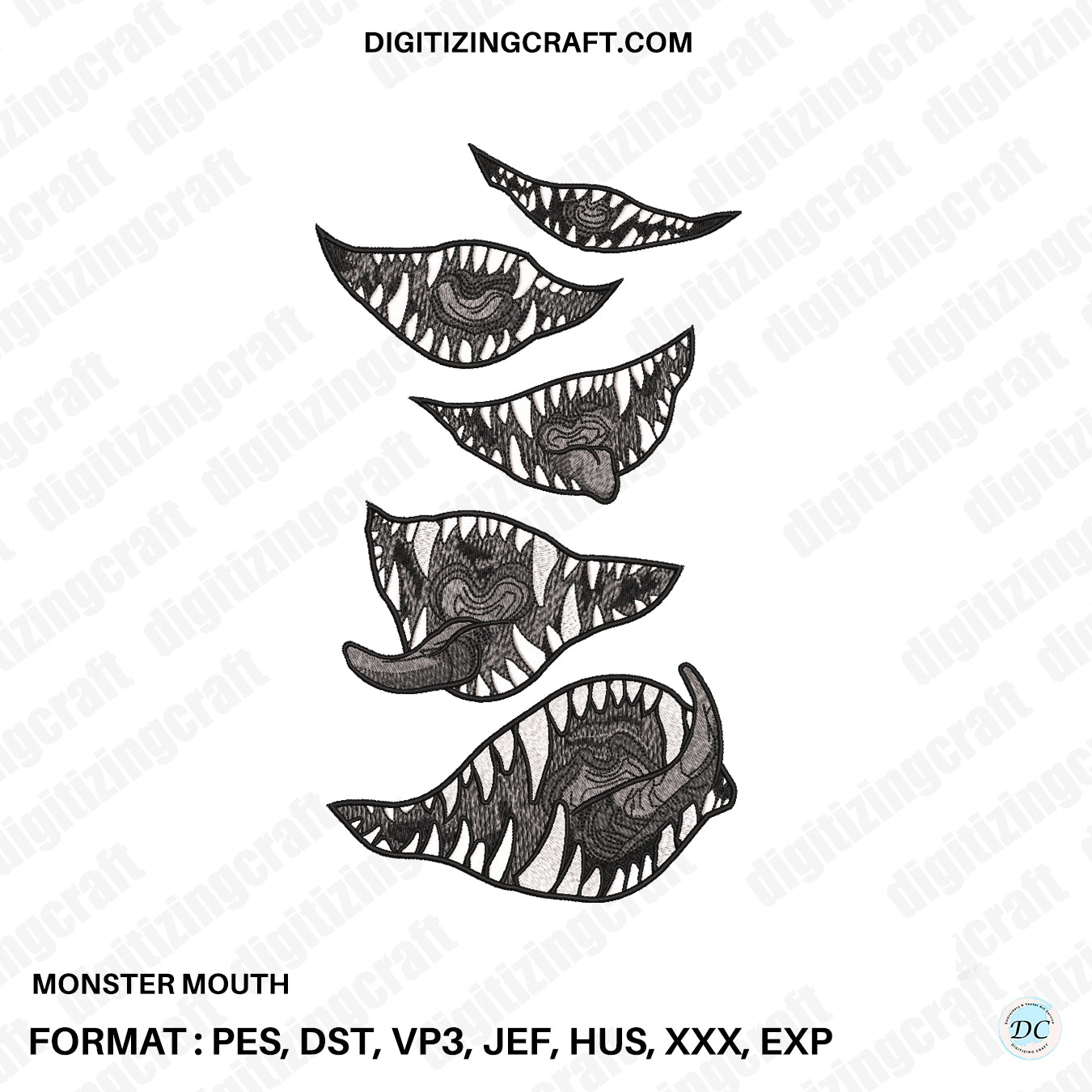 Monster Mouth Embroidery Design file
