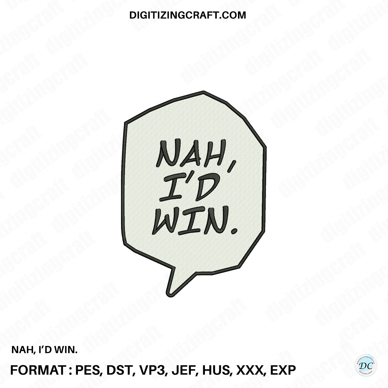 Nah,I'D Win Embroidery Design File